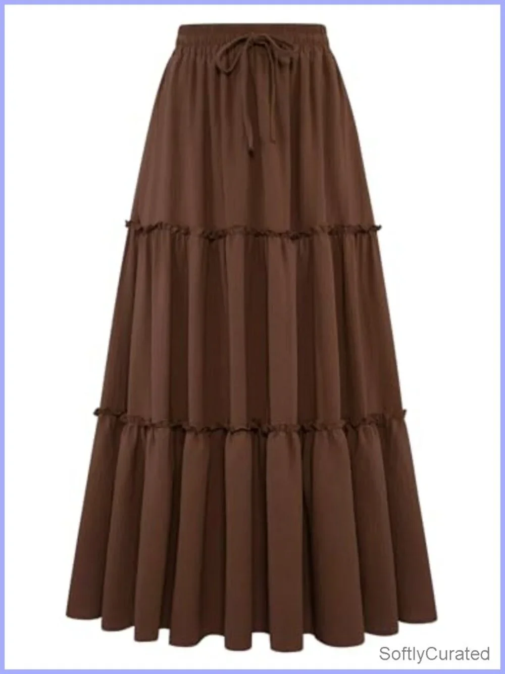 High Waist Maxi Skirt with Pockets Flowy Boho Ruffle Tiered Long Skirt
